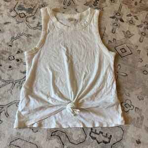 Madewell White Knotted Muscle Tee